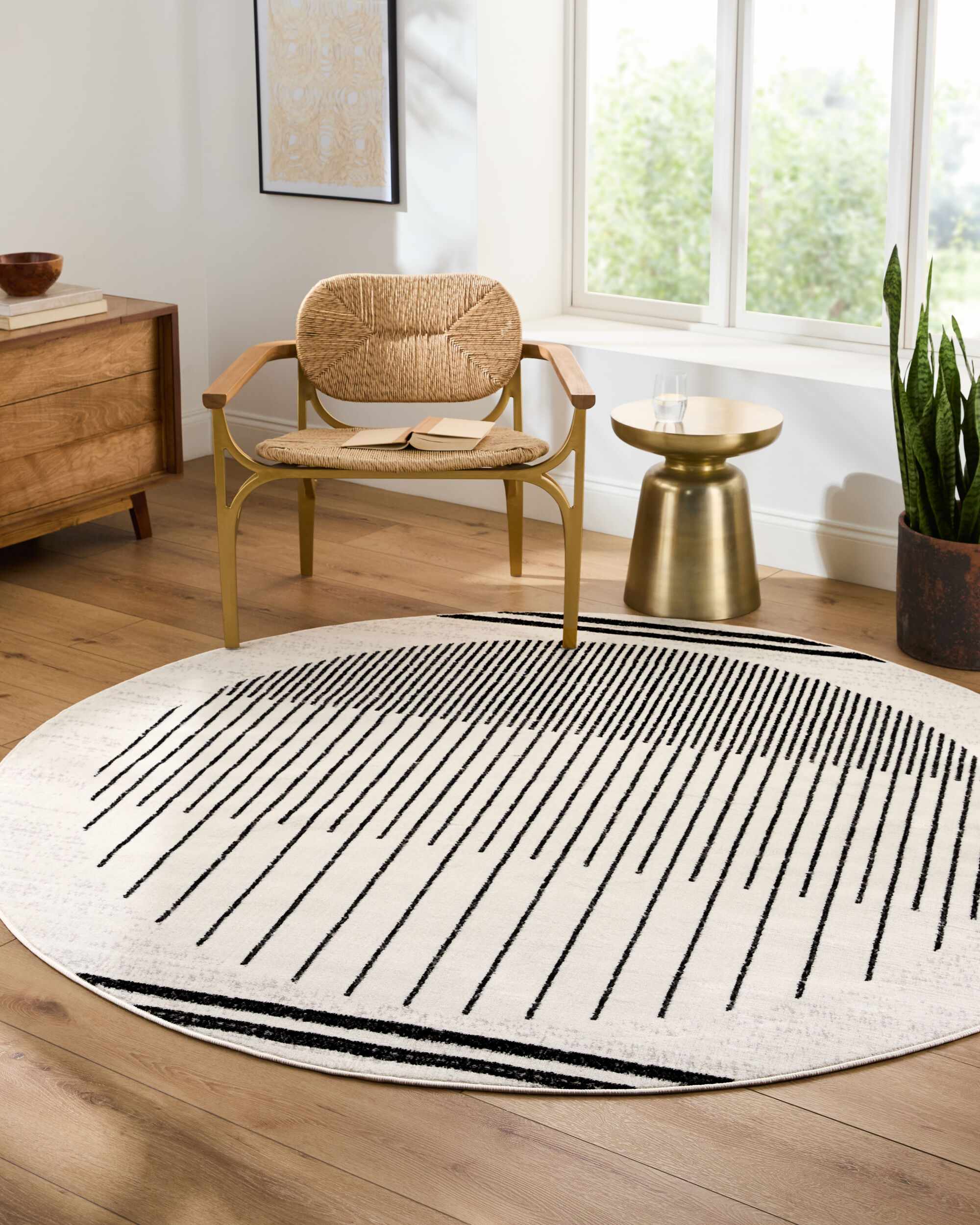 Angus Black&White Geometric Area Rug | Black & White Contemporary Rug