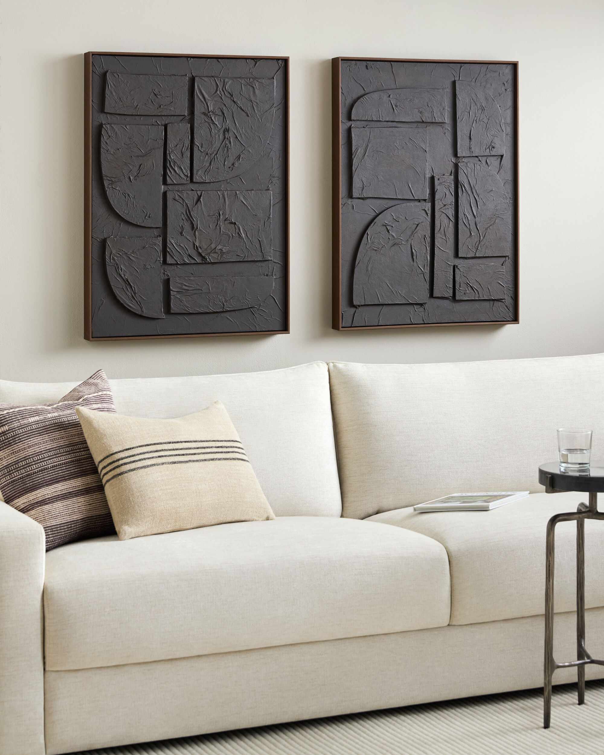 Soft Brick Red Modern Framed Wall Art for modern gallery walls