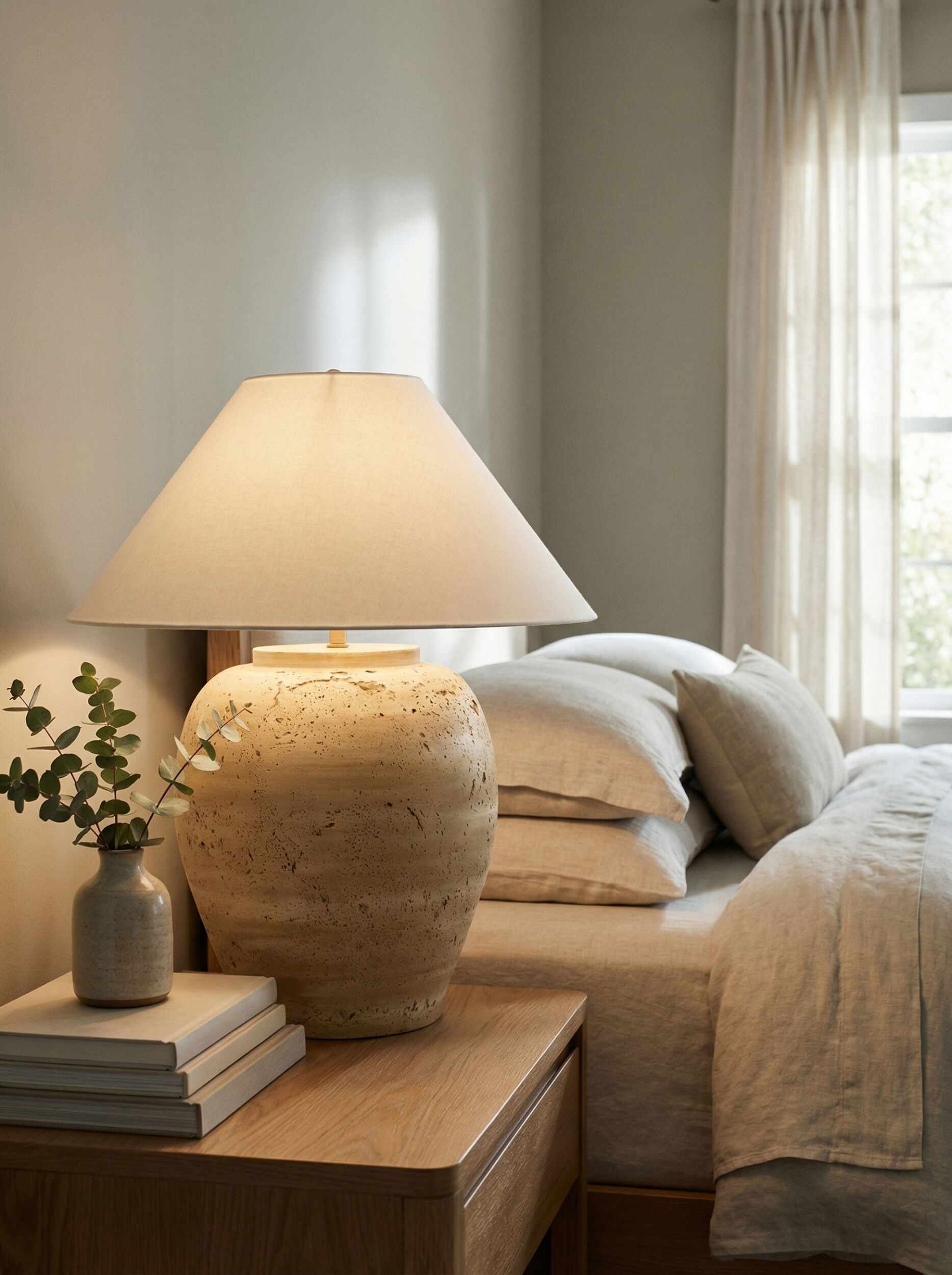 Venturada White & Peach Table Lamp